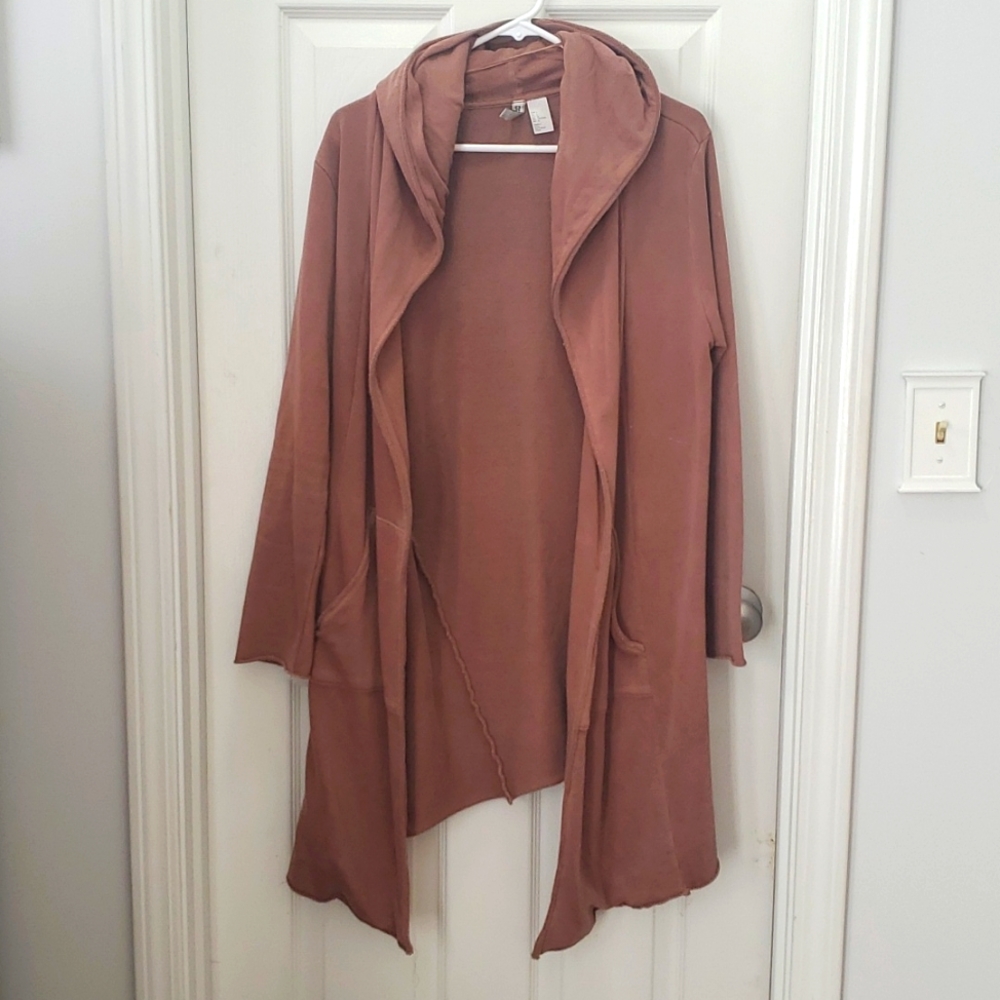 Womens mid length open cardigan